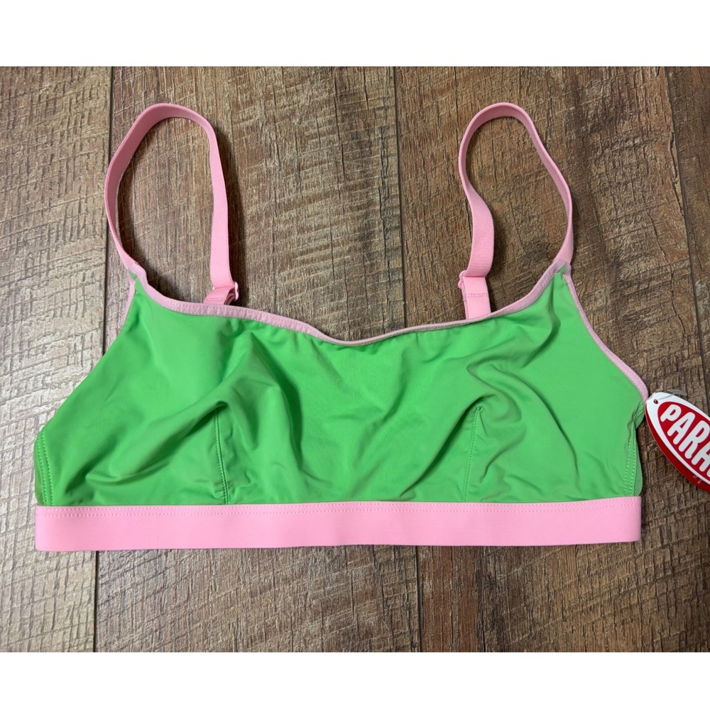 Parade XS Cami Bralette Women Green  Pink NWT recycled preppy